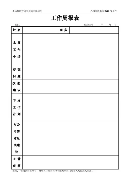 工作周报新模板