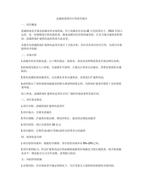 武威机场预可行性研究报告