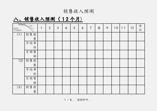 销售收入预测(实用收藏)