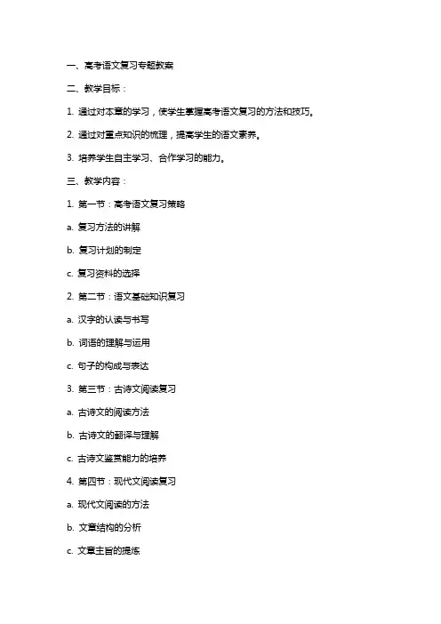 高考语文复习专题教案