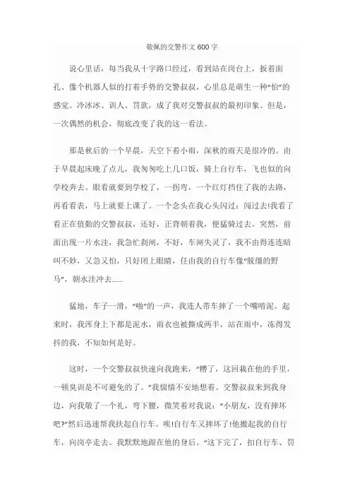 敬佩的交警作文600字