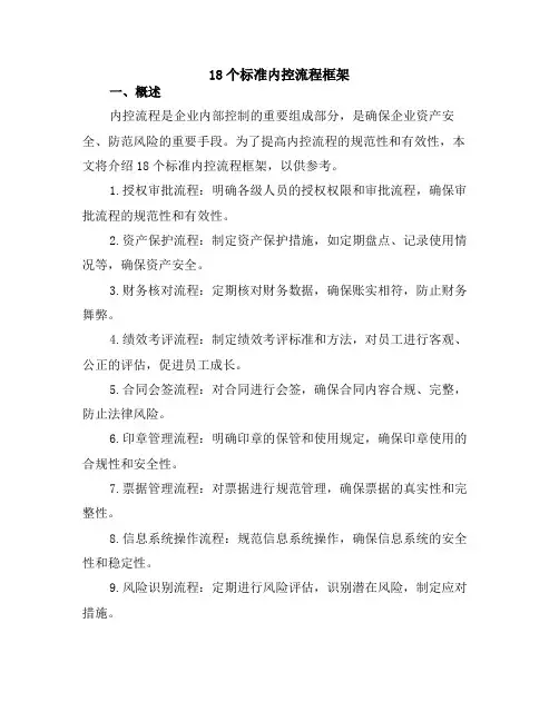 18个标准内控流程框架