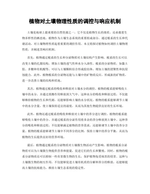 植物对土壤物理性质的调控与响应机制