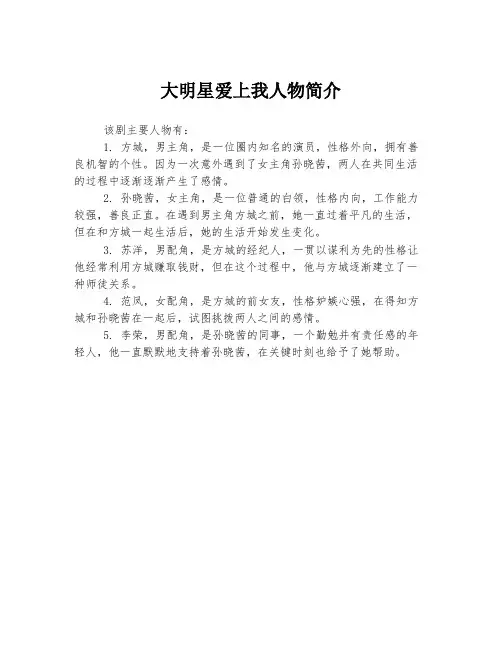 大明星爱上我人物简介