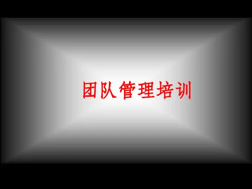 《团队管理培训》PPT课件