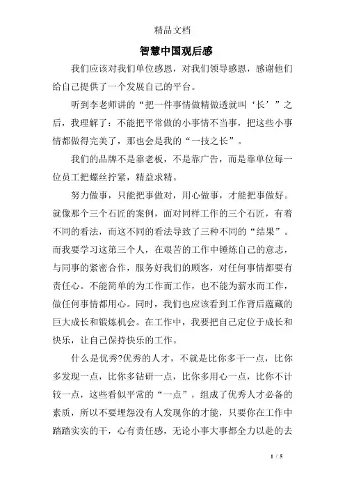 智慧中国观后感