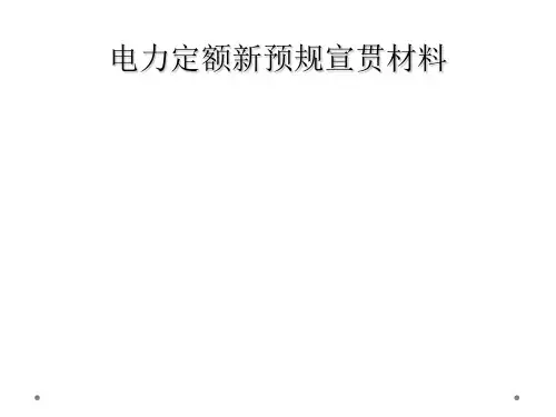 电力定额新预规宣贯材料