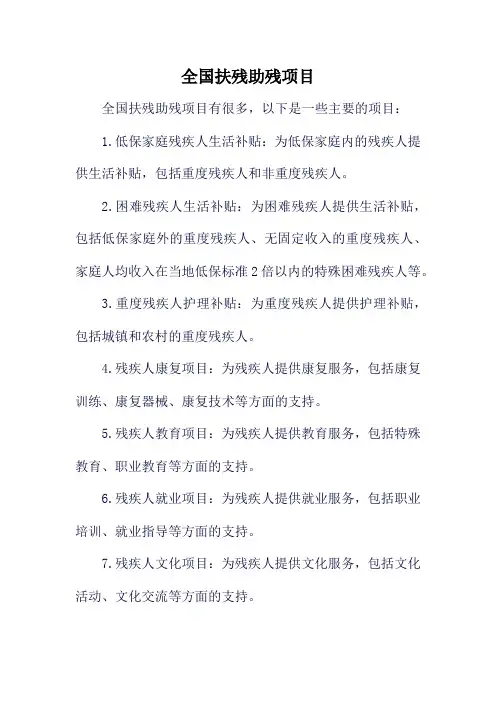全国扶残助残项目