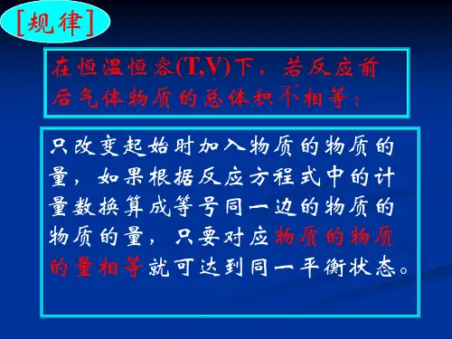等效平衡平衡、转化率 ppt课件 苏教版