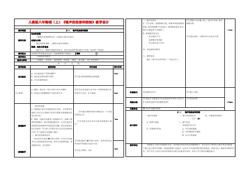 1.4噪声的危害和控制的教学设计