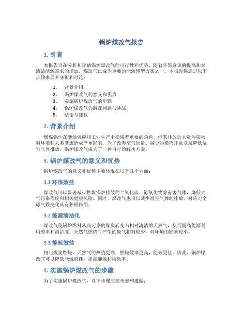 锅炉煤改气报告