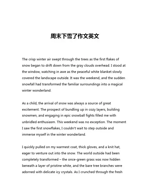 周末下雪了作文英文