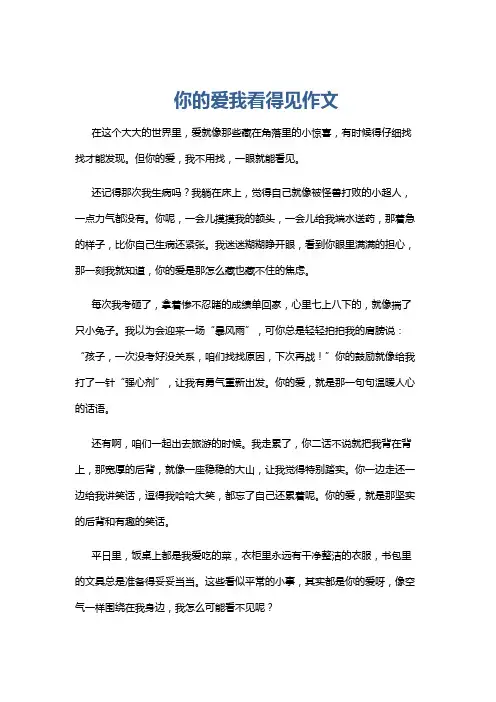 你的爱我看得见作文