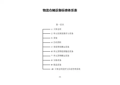 物流仓储设备标准体系表