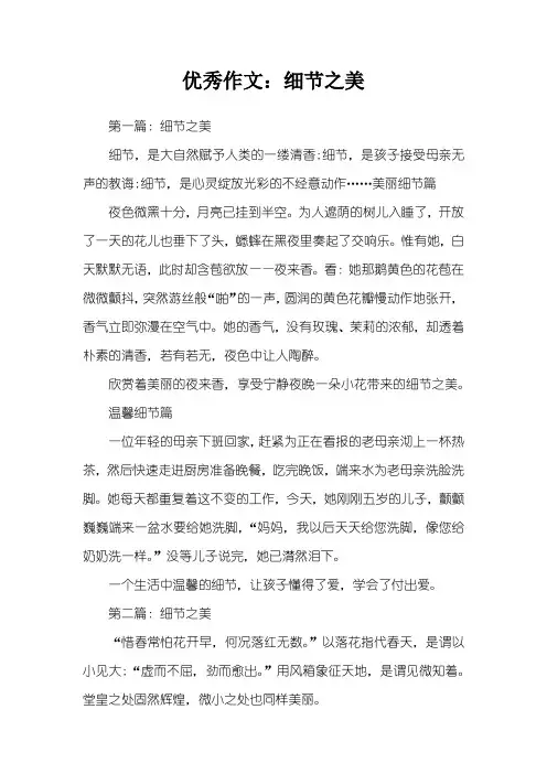 优秀作文：细节之美