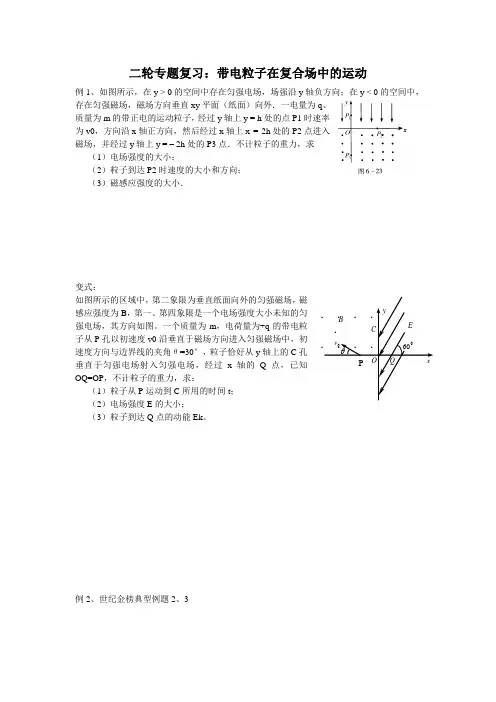 二轮专题复习_带电粒子在复合场中的运动