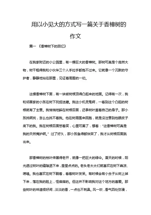用以小见大的方式写一篇关于香樟树的作文