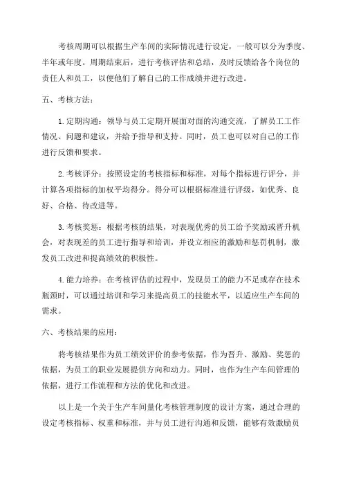 生产车间量化考核管理制度设计
