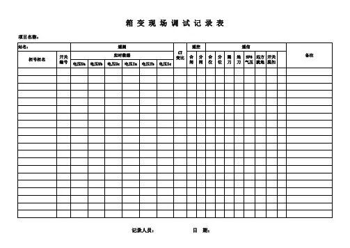 箱变调试记录表