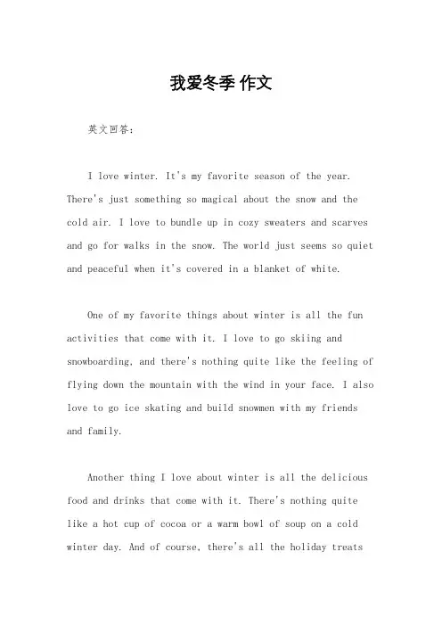 我爱冬季 作文