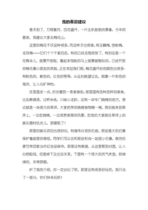 四年级作文：我的春游建议作文500字_5