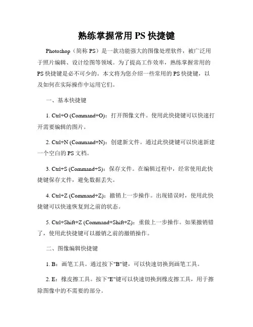 熟练掌握常用PS快捷键