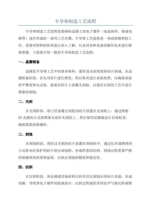 半导体制造工艺流程