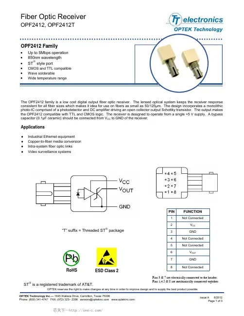 OPF2412T,OPF2412, 规格书,Datasheet 资料