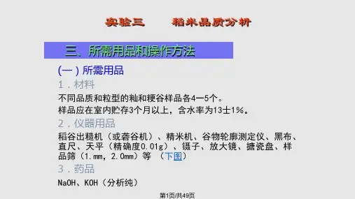 稻米品质分析PPT课件