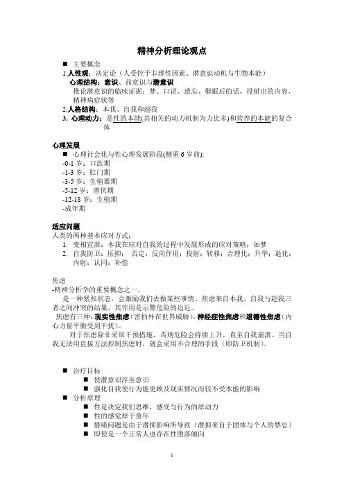 心理咨询五种理论观点