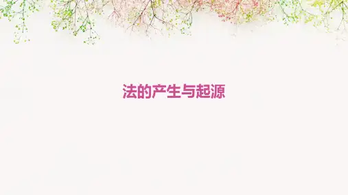 法的产生与起源