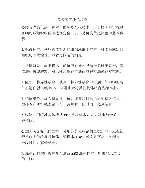 免疫荧光染色步骤