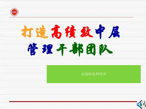 打造高绩效中层管理干部团队(PPT 85页)