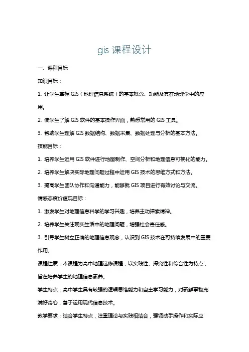 gis课程设计