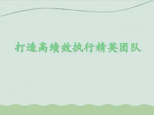 打造高绩效执行精英团队(PPT 41页)