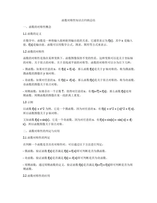 函数对称性知识点归纳总结