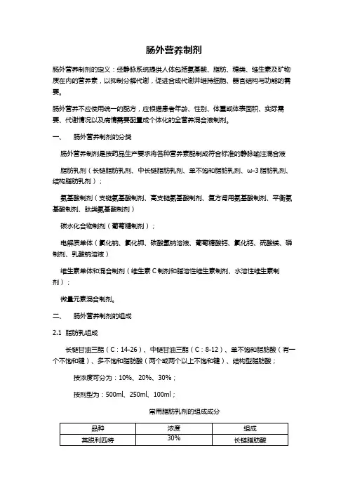 肠外营养制剂 文档