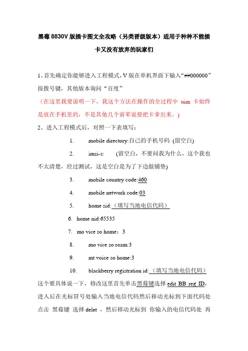 黑莓8830V版插卡图文全攻略(另类晋级版本)适用于种种不能插卡又没有放弃的玩家们
