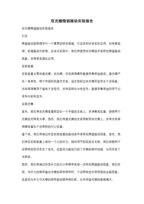 双光栅微弱振动实验报告