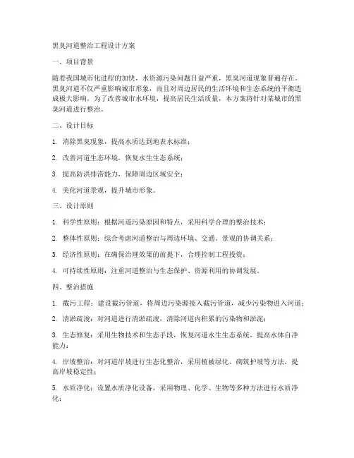 黑臭河道整治工程设计方案