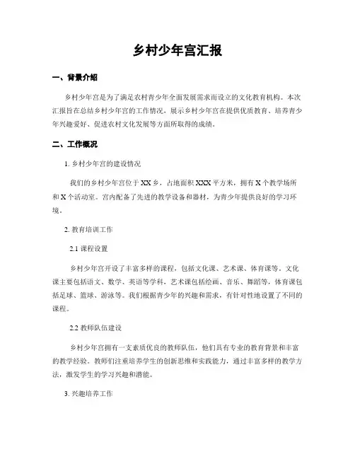 乡村少年宫汇报