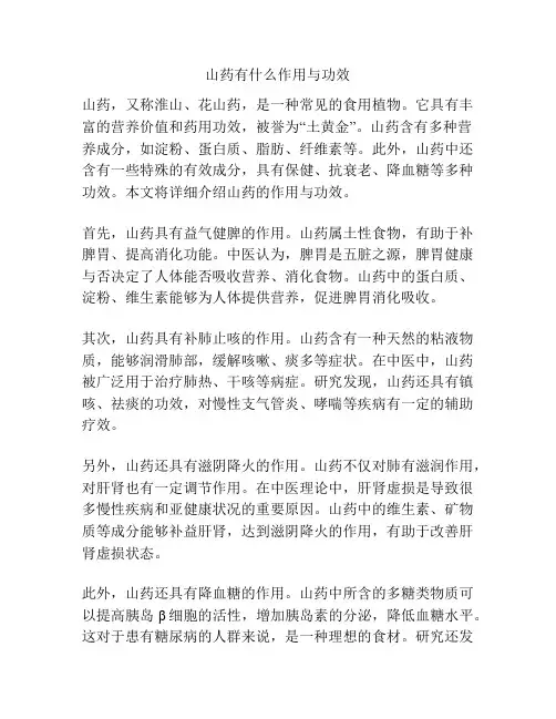 山药有什么作用与功效