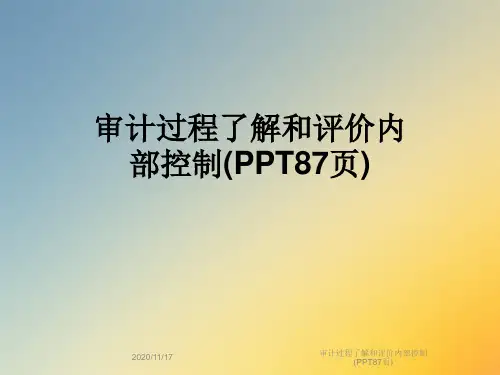 审计过程了解和评价内部控制(PPT87页)