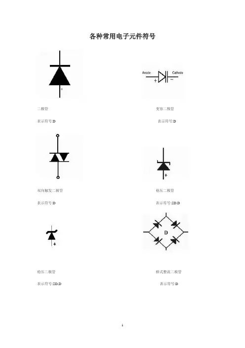 电子元件符号及其名称--仿真软件学习用