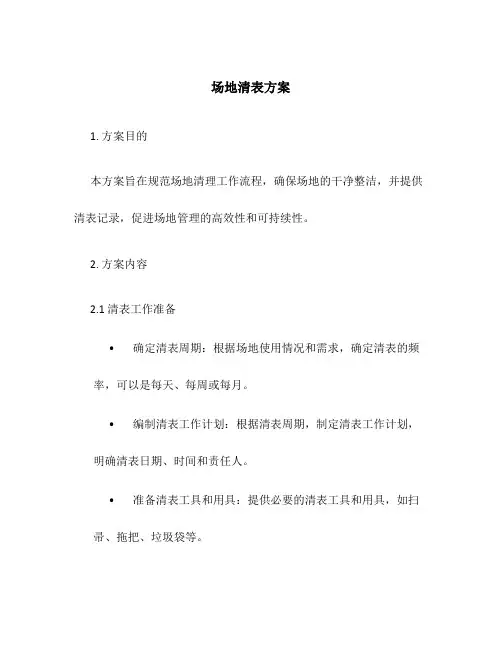 场地清表方案