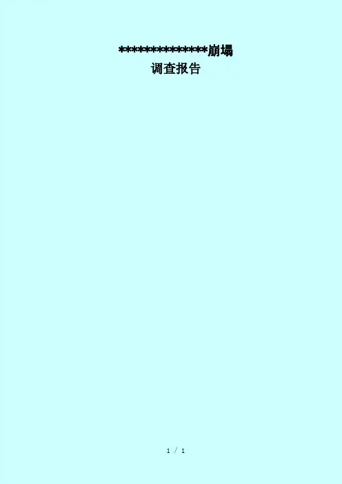 崩塌调查报告书word版