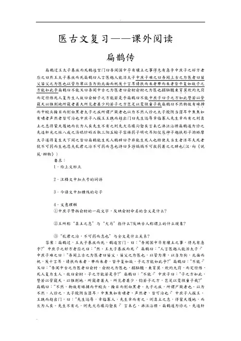 课外阅读(医古文)