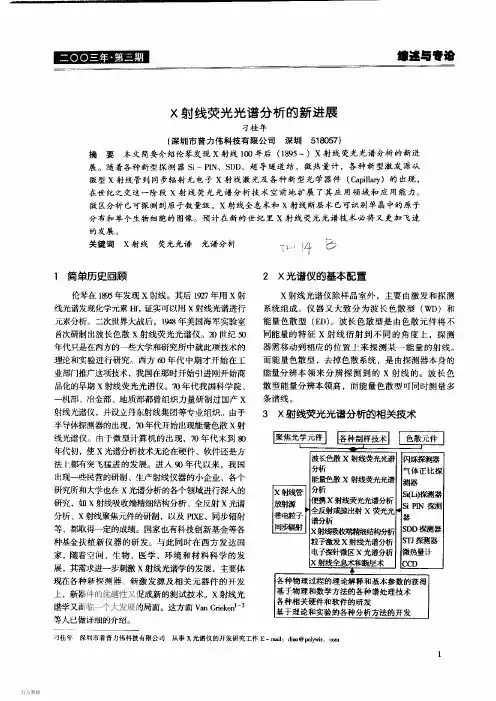 X射线荧光光谱分析的新进展
