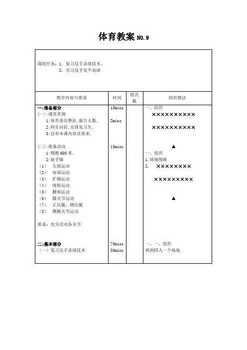 羽毛球教案9