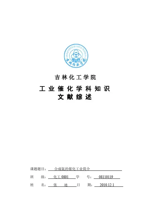 合成氨的工业催化简介